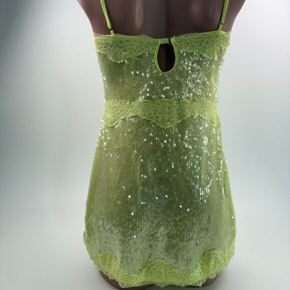 Victoria's Secret Sequin Spaghetti Straps Shimmer Mini Slip Dress - Picture 5 of 11